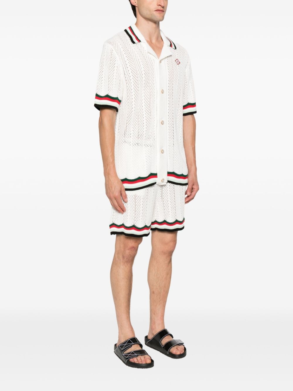 logo-embroidered shirt - 3