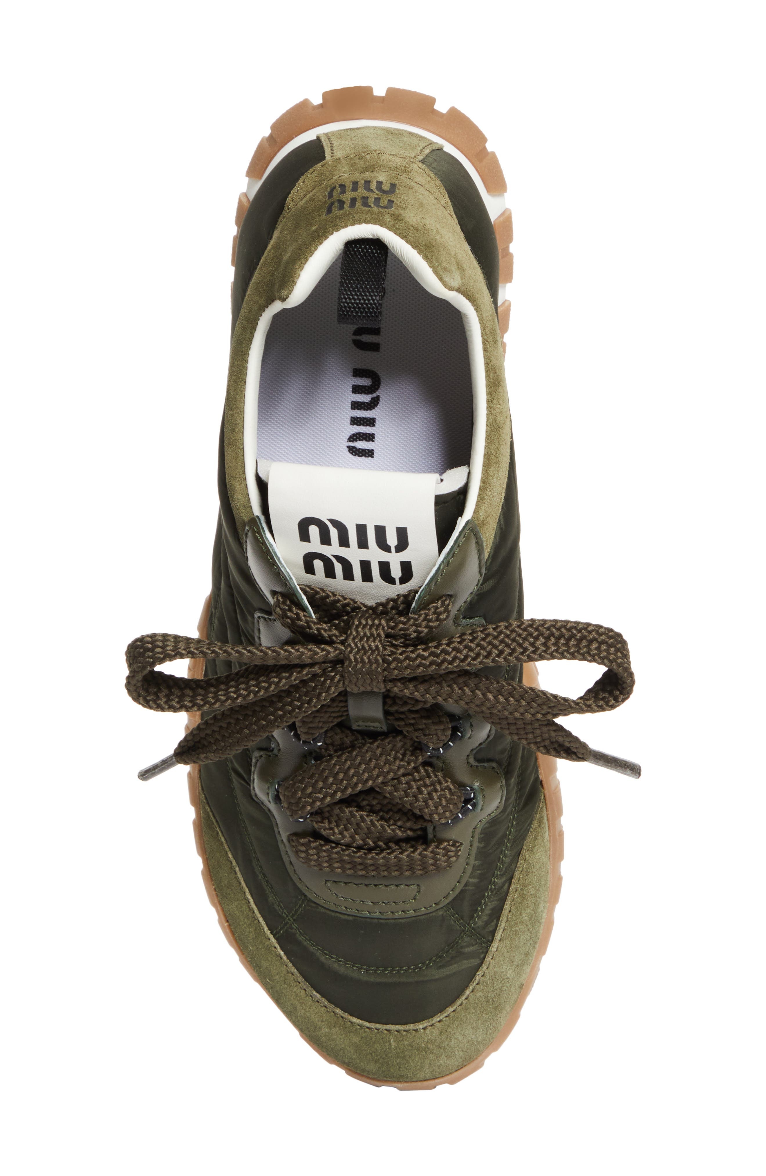 Miu Miu Tyre Nylon Sport Sneaker in Loden at Nordstrom - 5