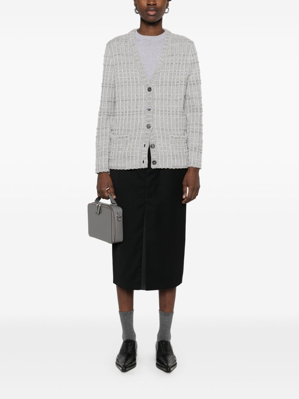 tweed jacquard cardigan - 2