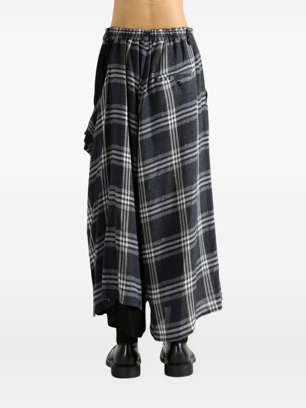 plaid panelled trousers - 4
