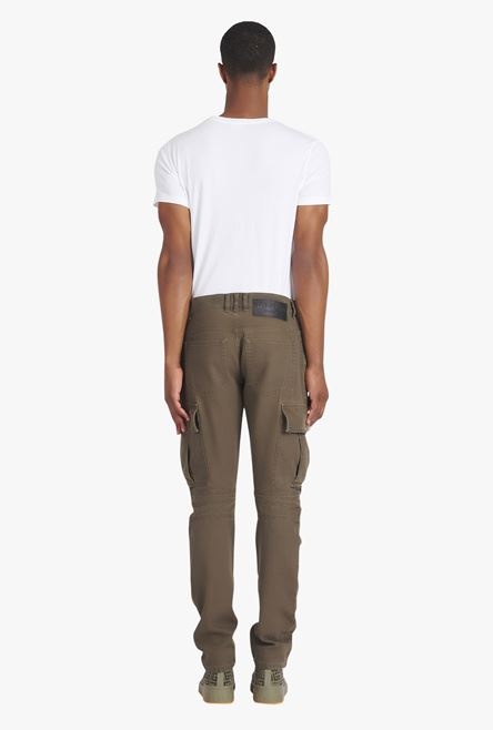 Taupe cotton cargo pants - 3