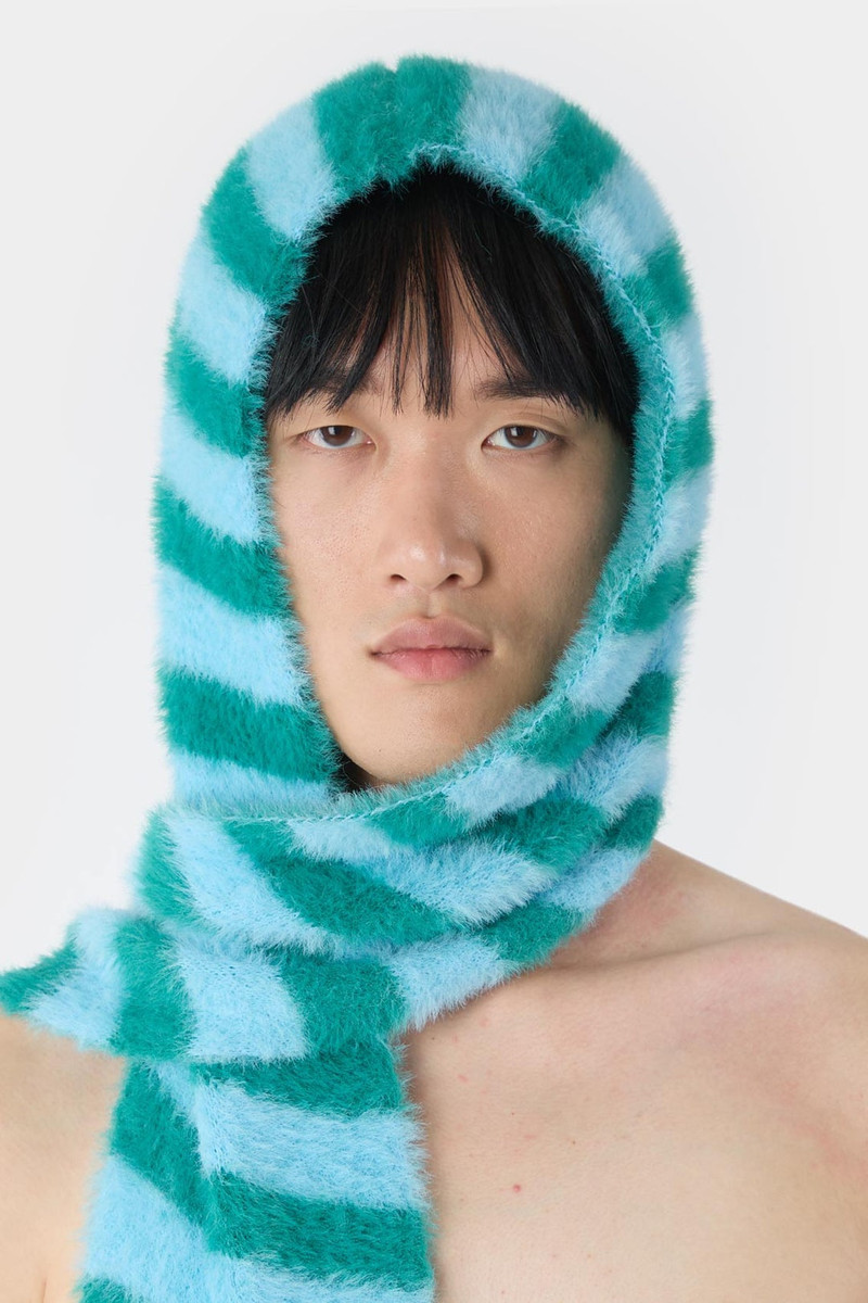 STREGATTO HAT & SCARF / azure & green 1