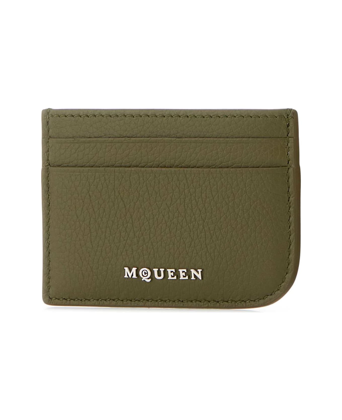 Army Green Leather Card Holder - 2