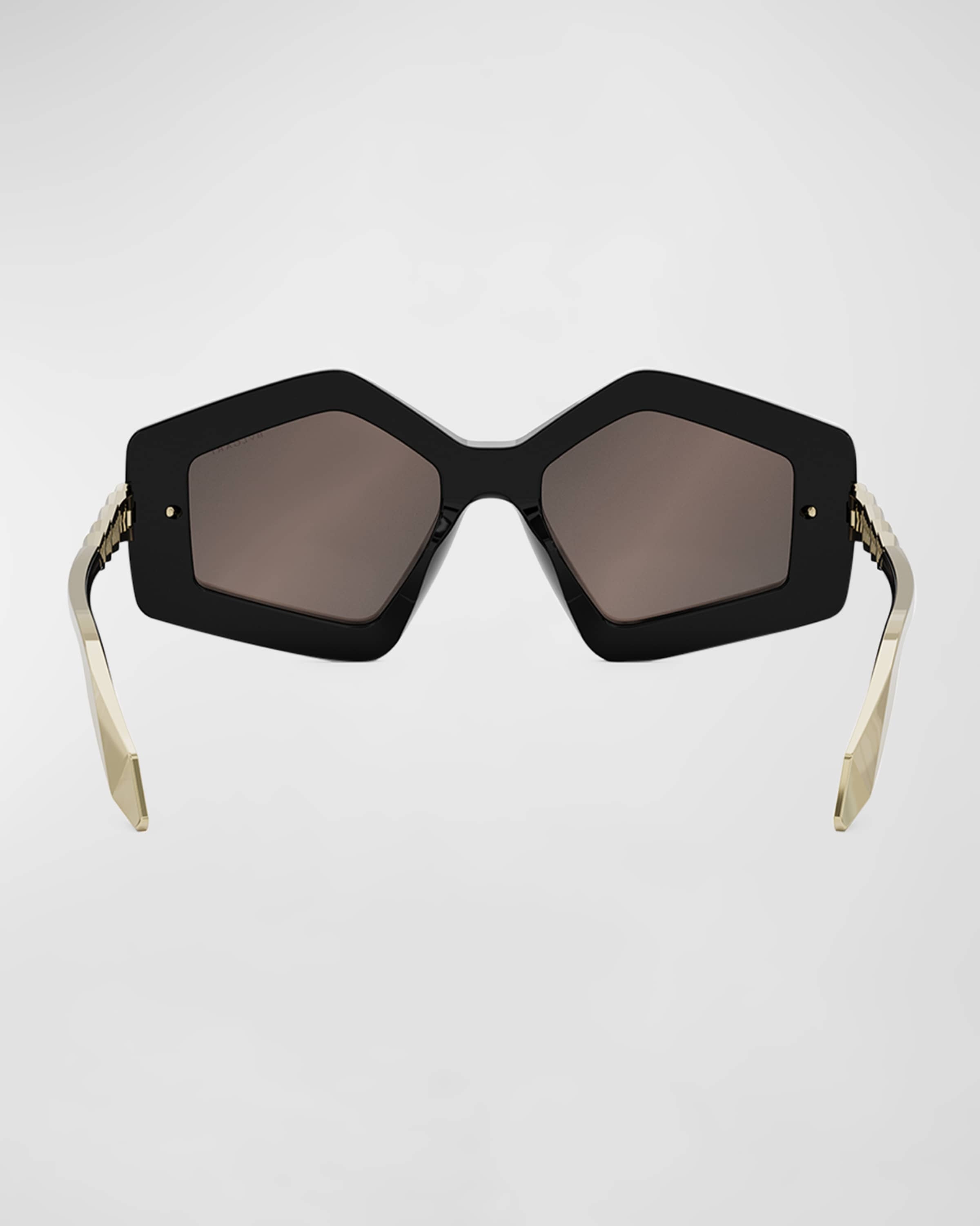 Geometric Acetate & Metal Butterfly Sunglasses - 5