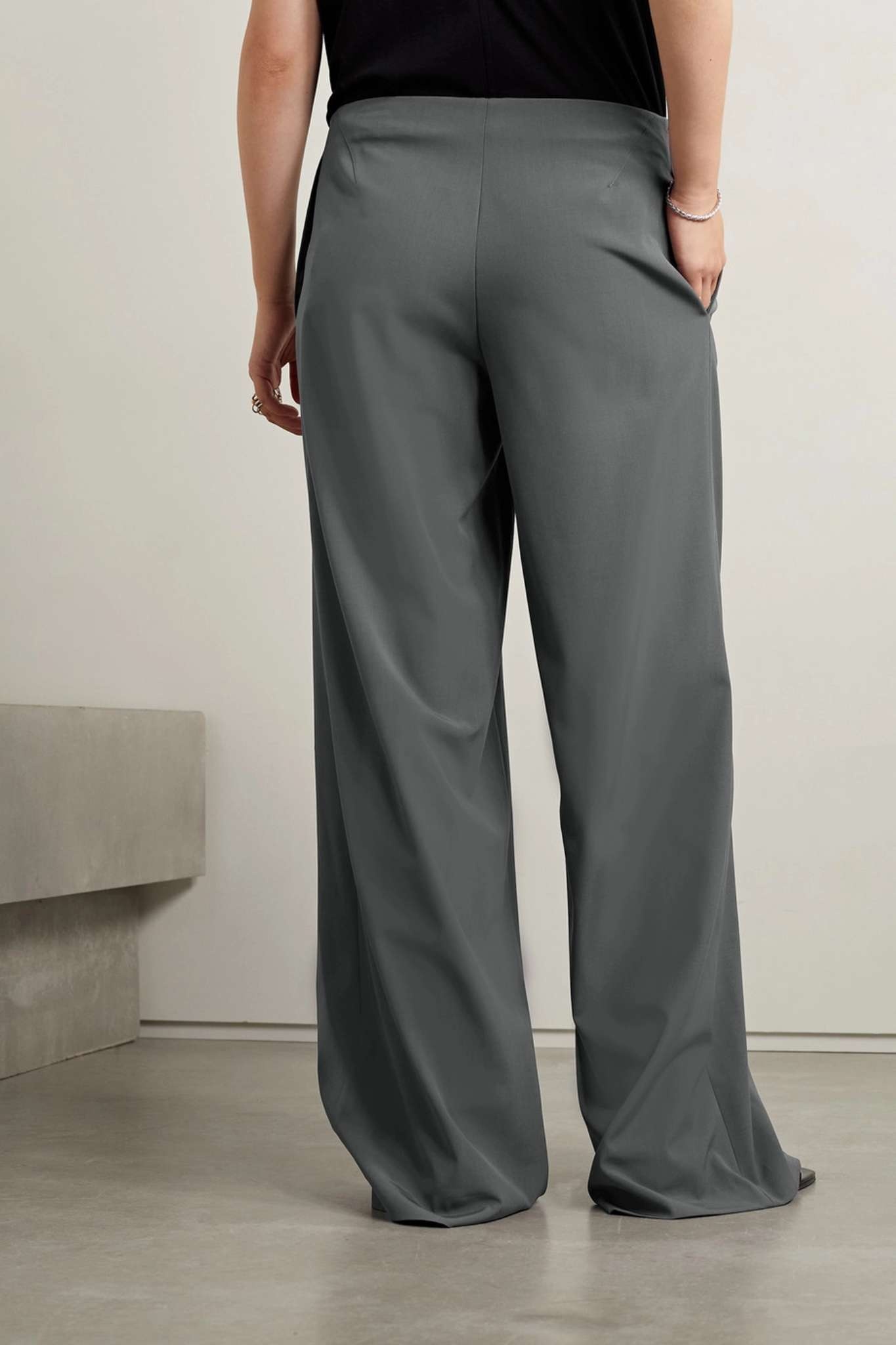 THE ROW Barrie wide-leg wool-crepe pants