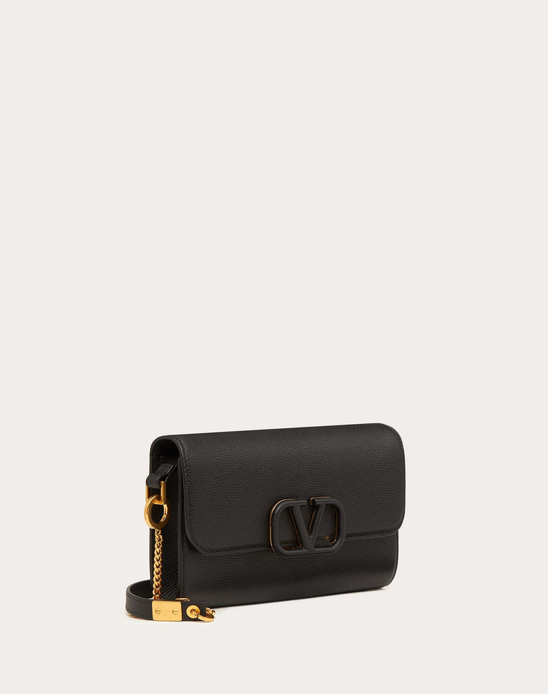 Valentino VSLING Grainy Calfskin Clutch with Shoulder Strap outlook