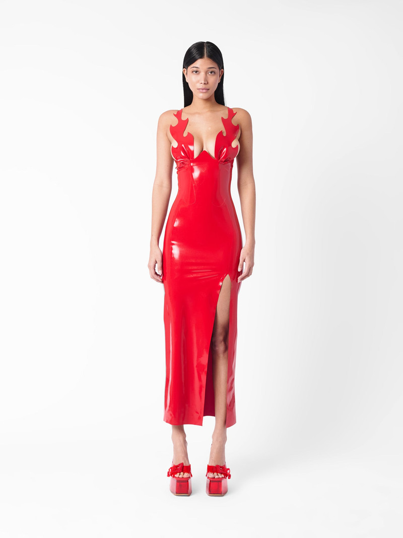 POSTER GIRL ROAST LATEX DRESS RED outlook