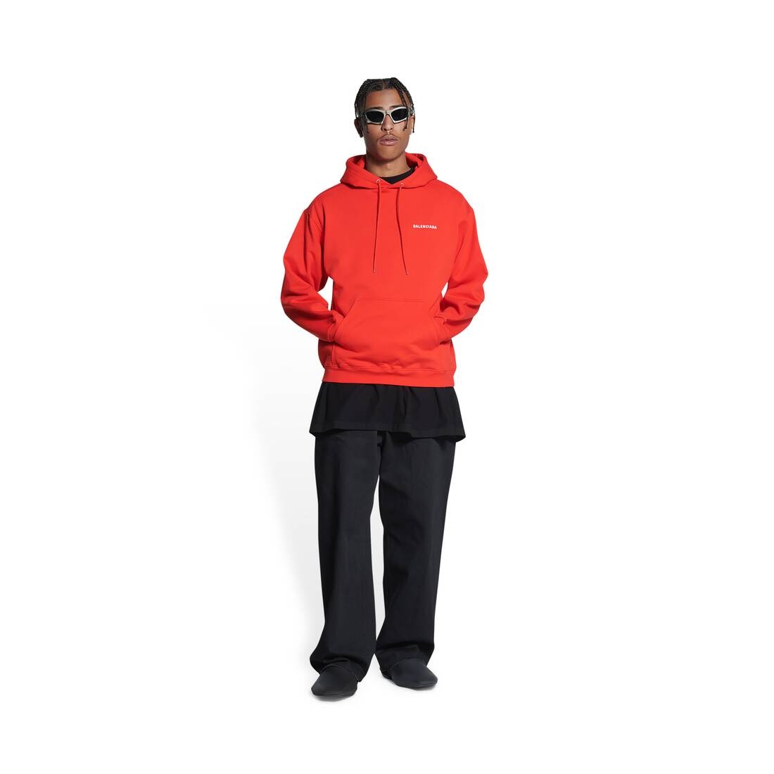 Men's Balenciaga Hoodie Regular Fit in Red - 2