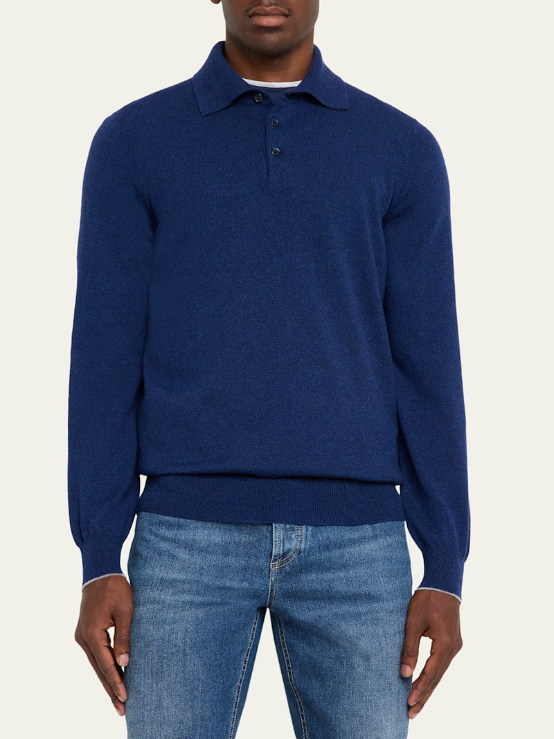 Men's Premium Cashmere Polo Sweater 4