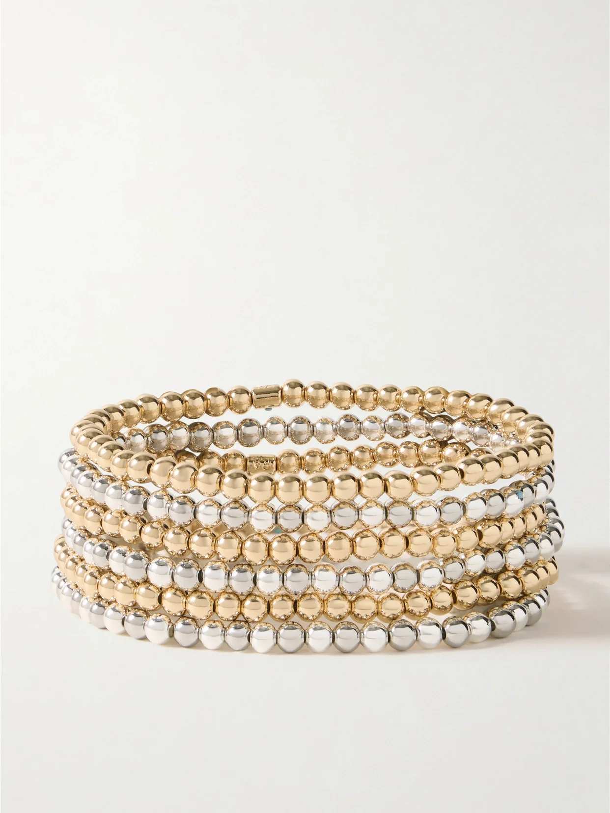 Mixed Metals Set Of Six Gold And Silver-tone Bracelets - 1