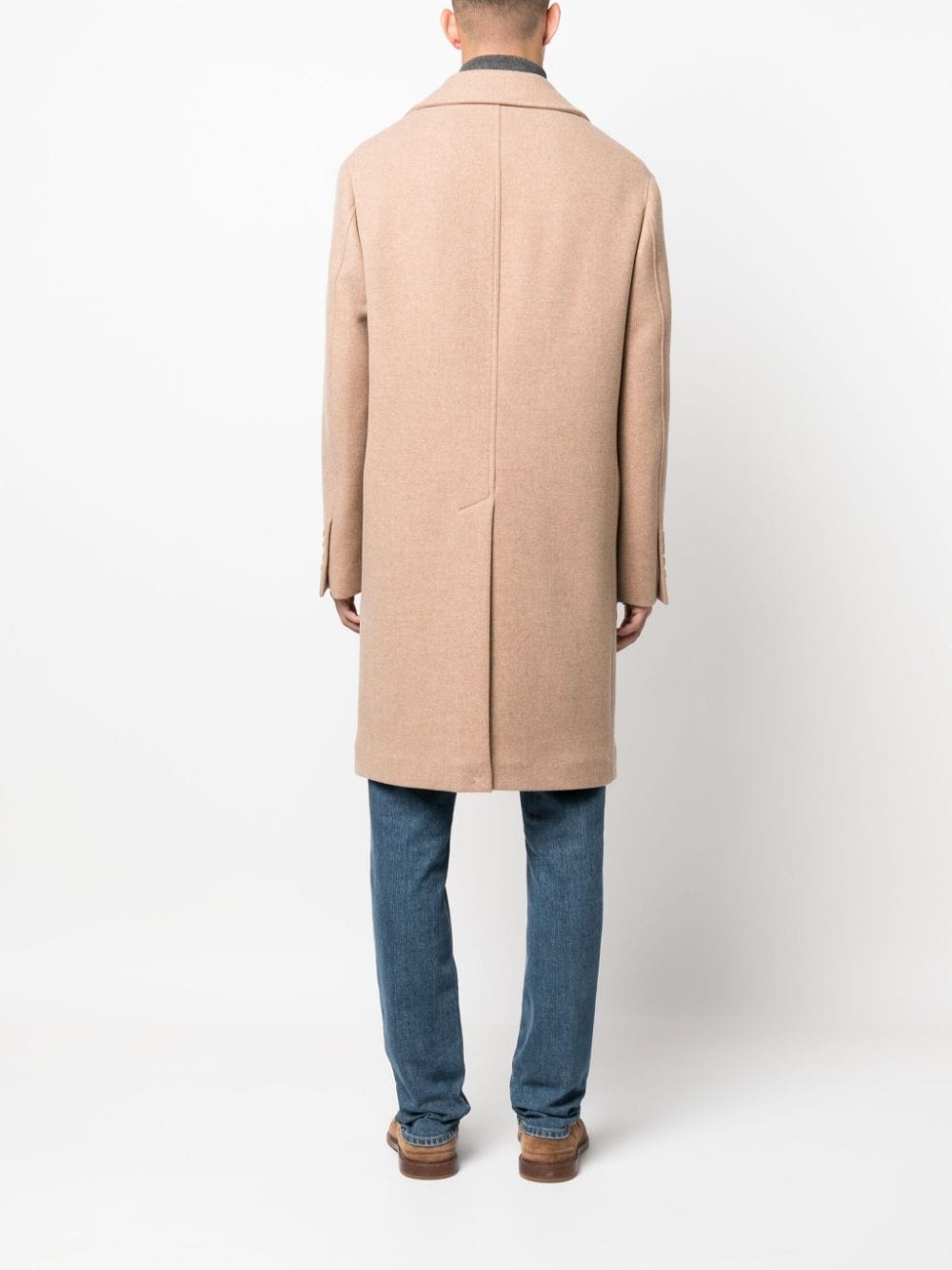 double-breasted wool-blend coat - 4