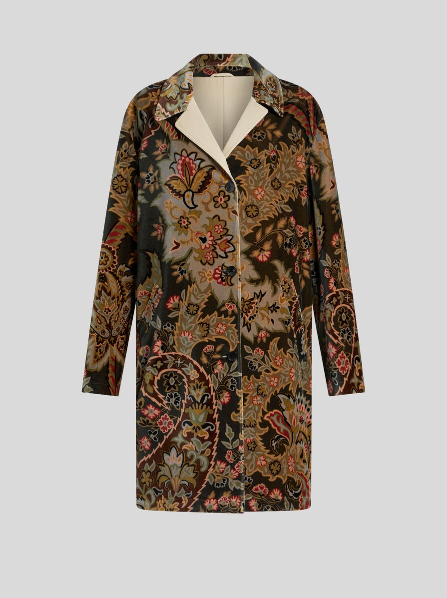 FLORAL PAISLEY VELVET COAT - 1