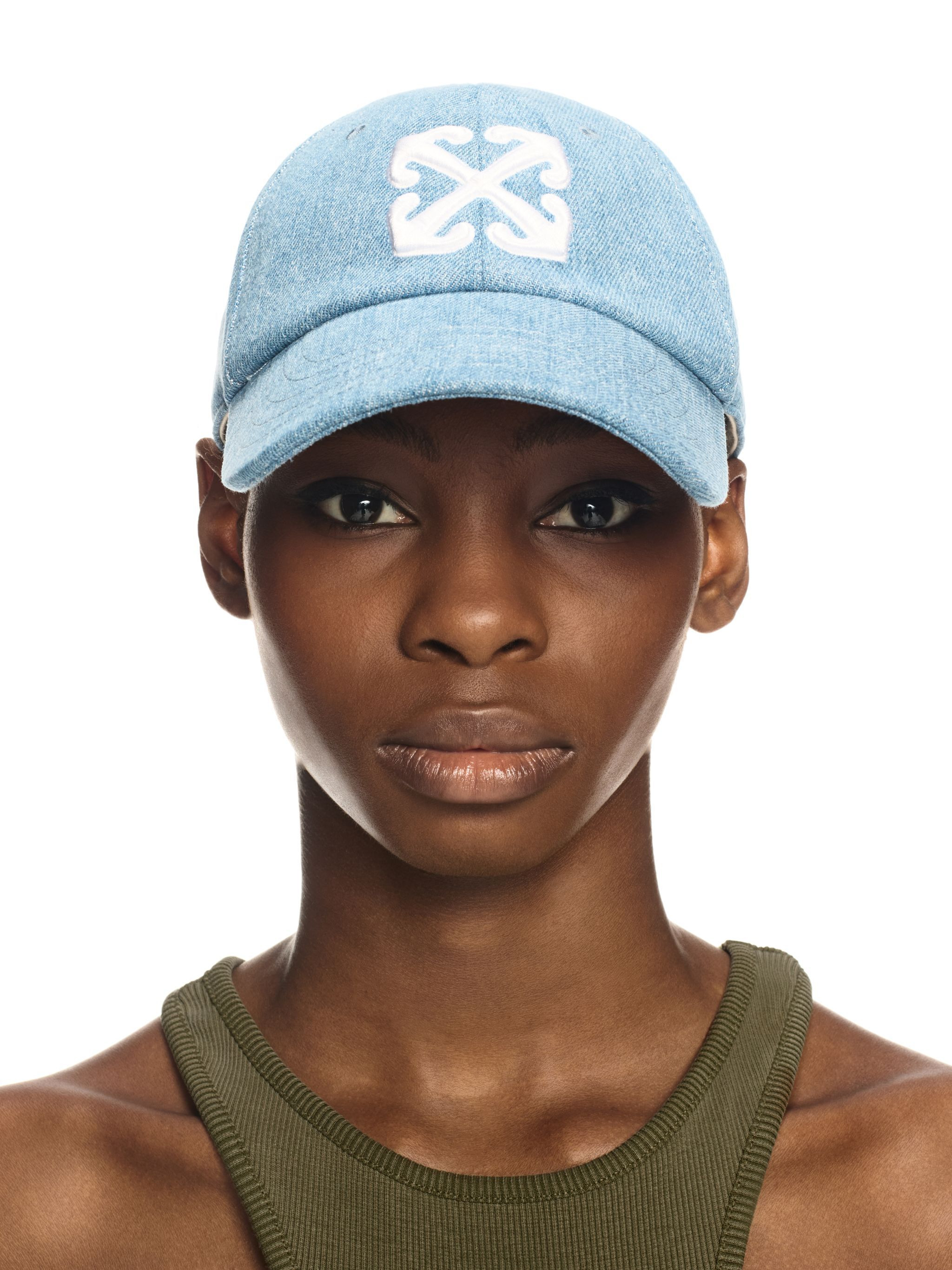 Light Blue Denim Arrow Baseball Cap - 2