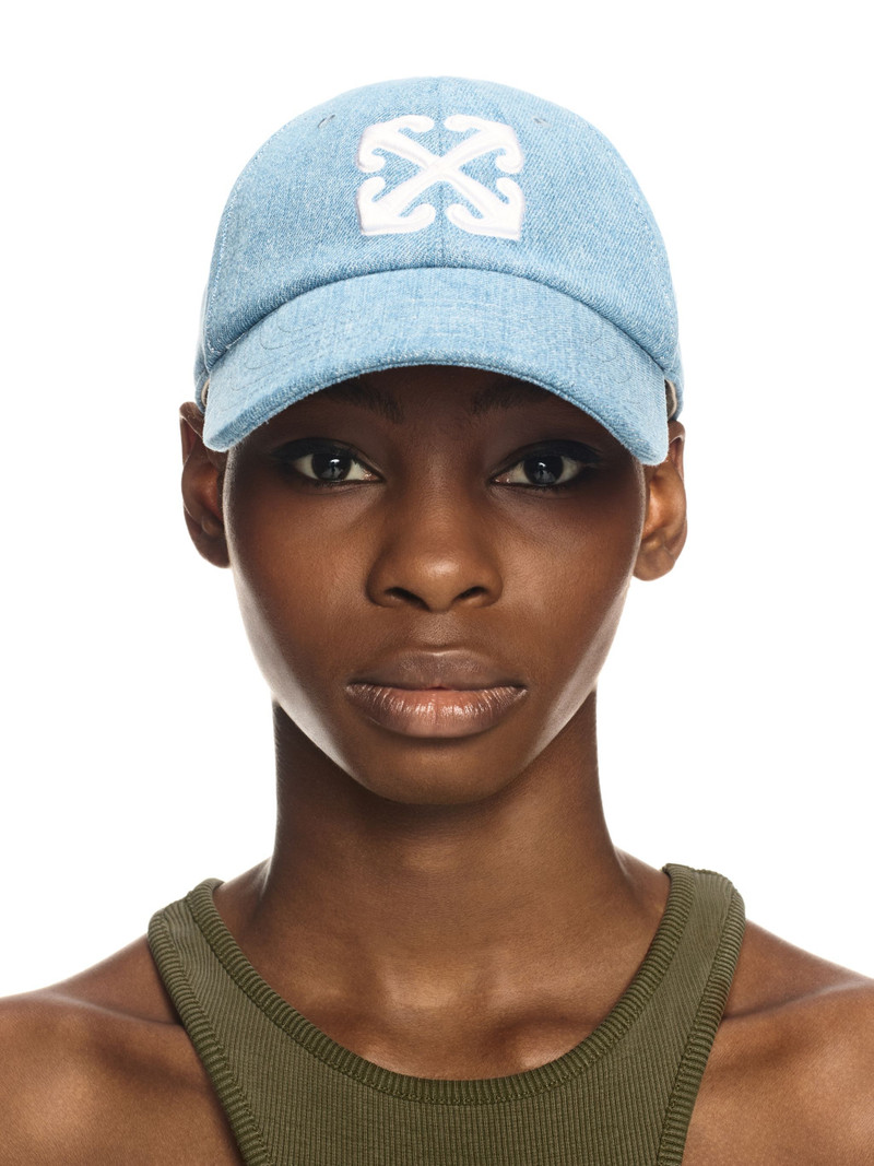 Off-White Light Blue Denim Arrow Baseball Cap outlook