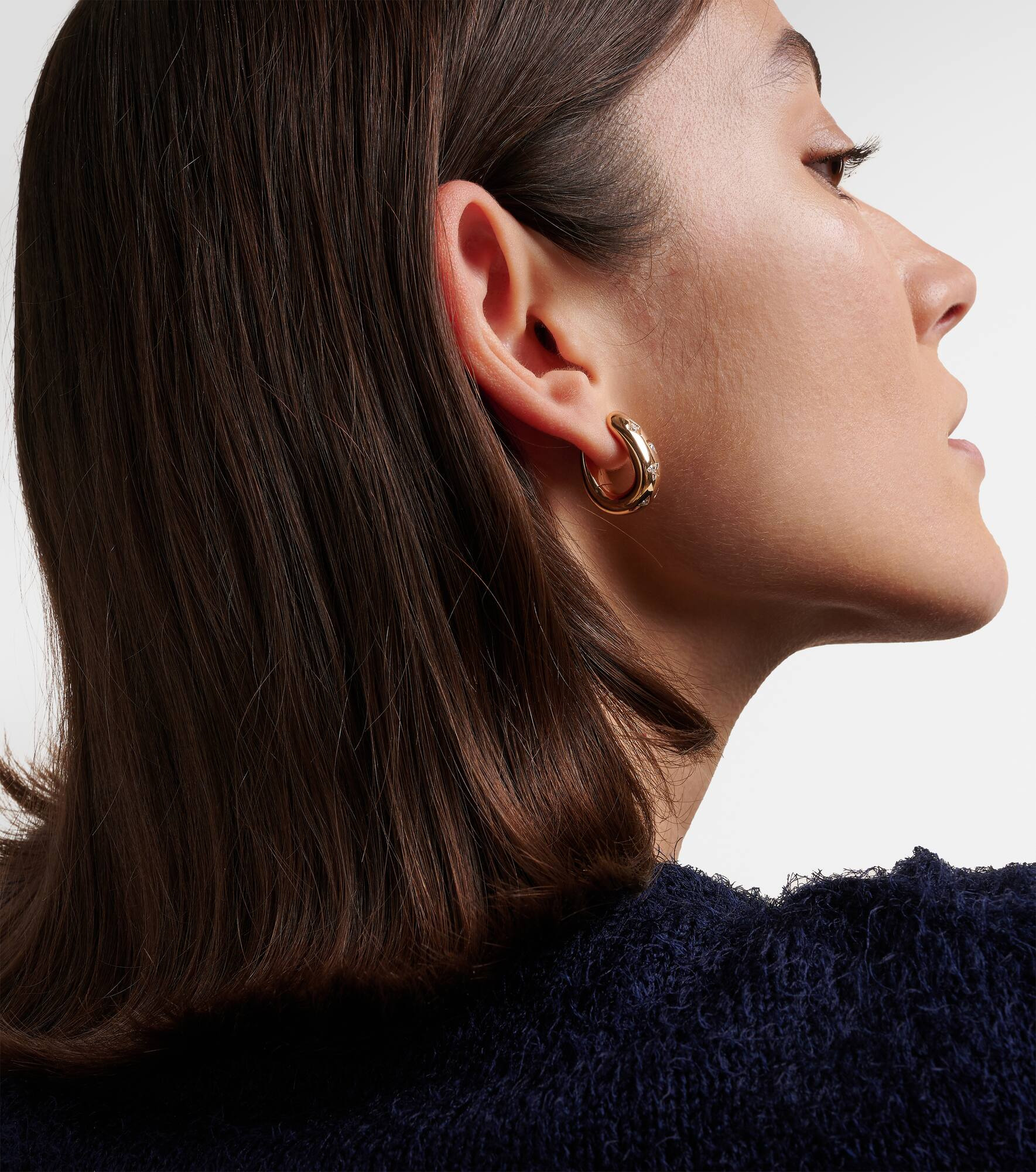 Iconica 18kt rose gold earrings with diamonds - 3
