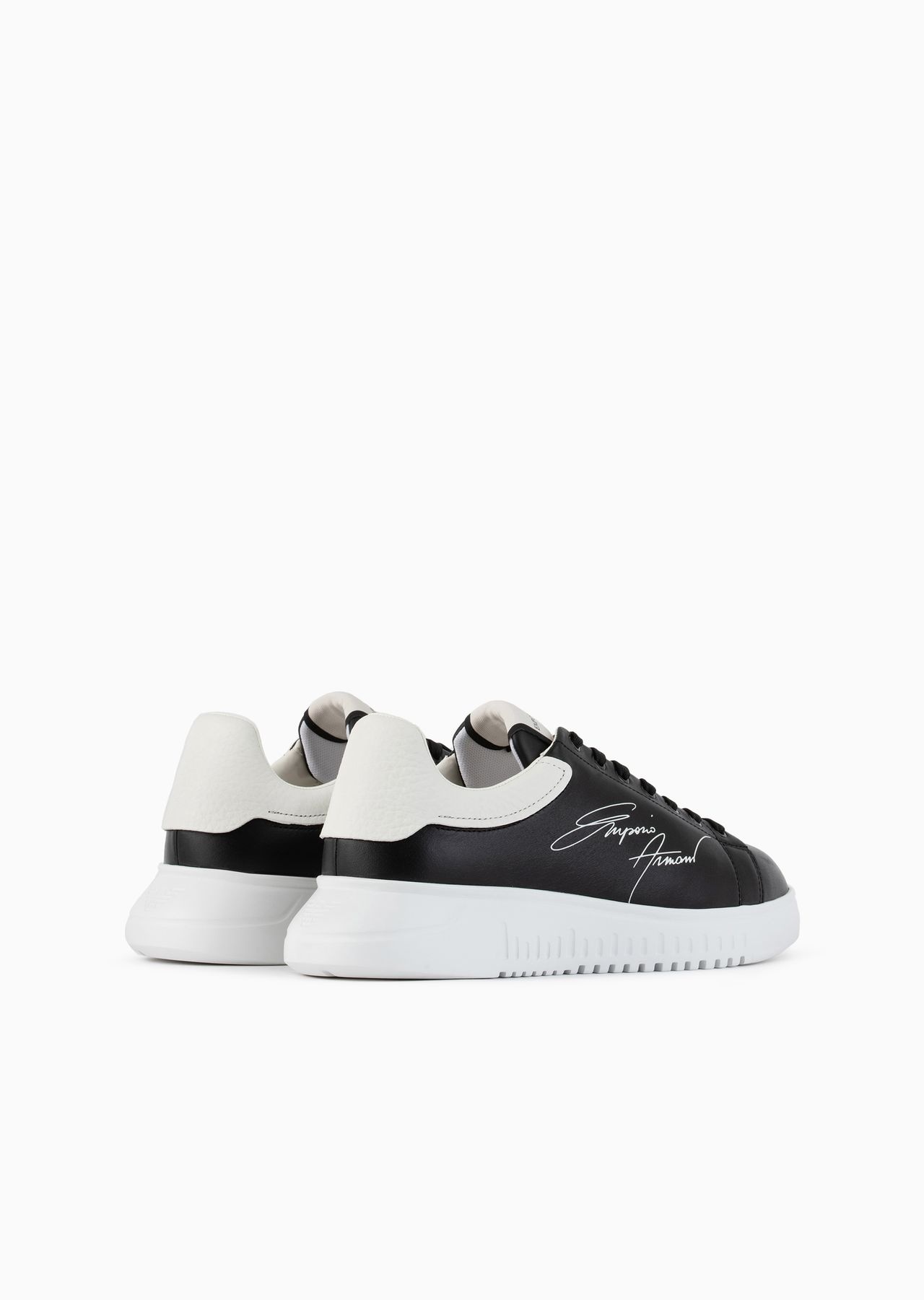 Leather sneakers with signature logo and knurled sole - 3