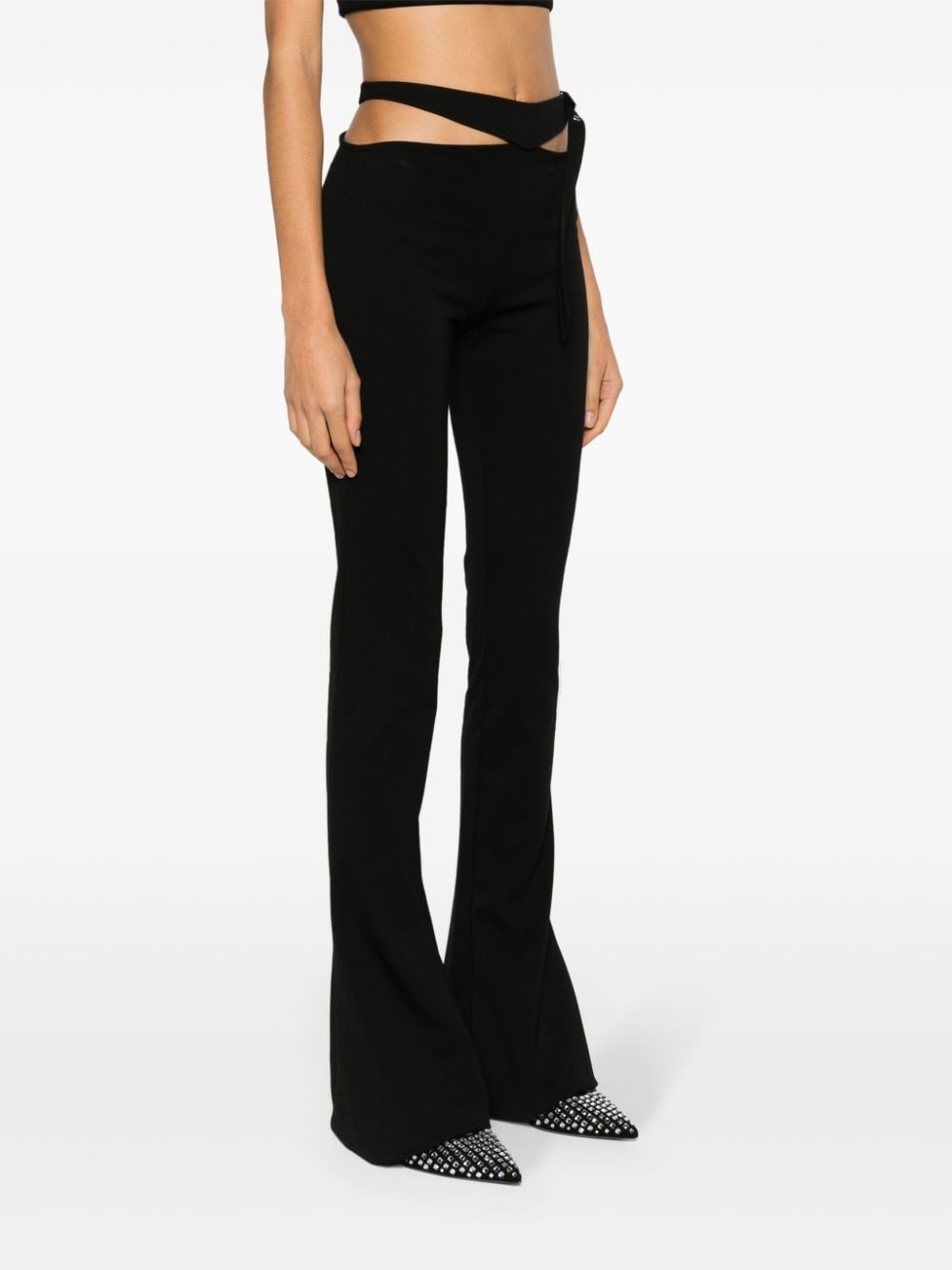 cut-out flared trousers - 3