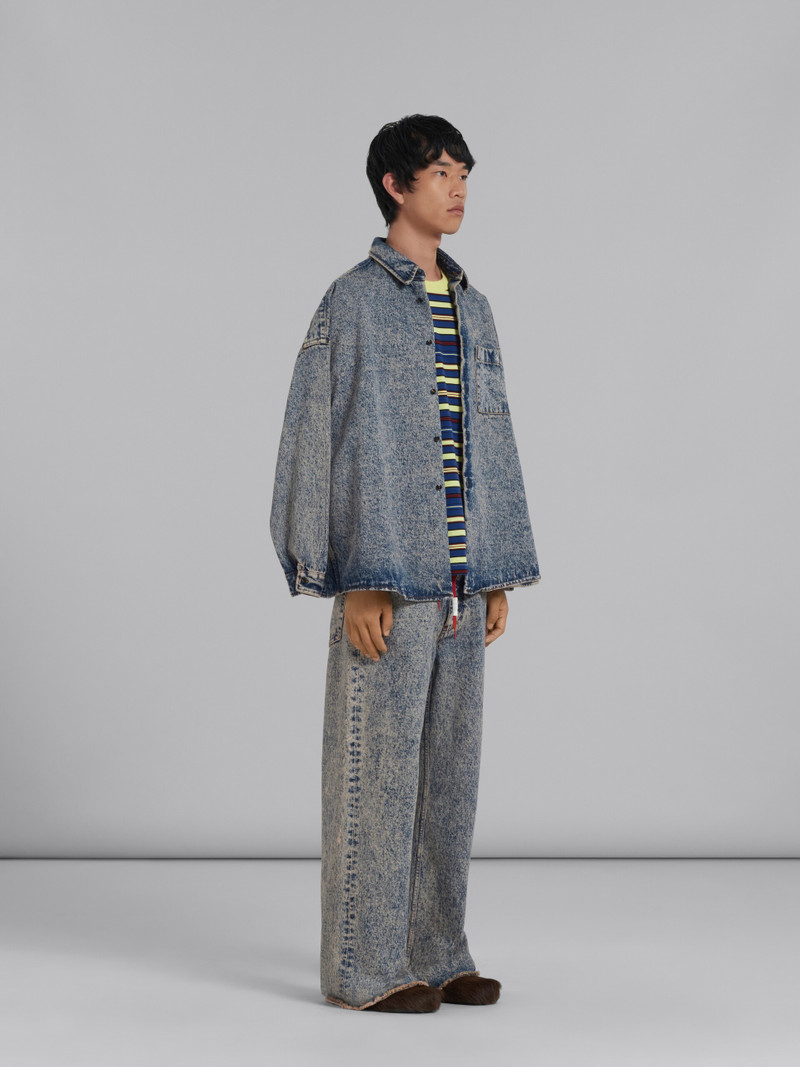 PINK MARBLE-DYED DENIM SHIRT 5