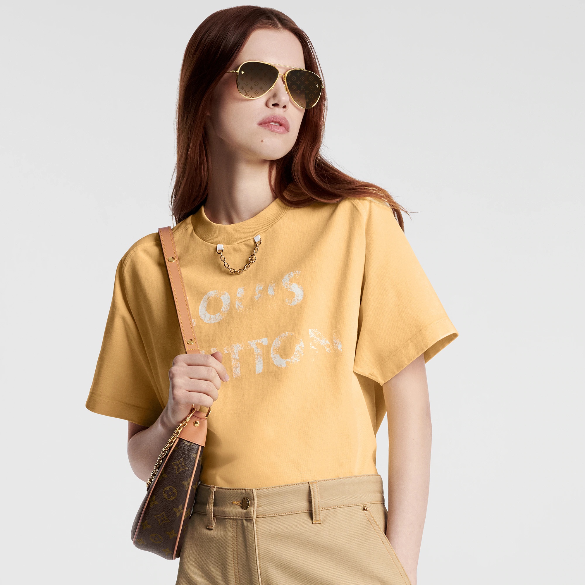 Vintage-Effect Louis Vuitton Crop Top - 5