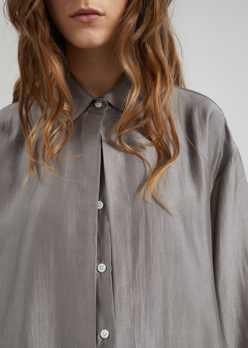 Roanne Fluid Double Shirt - Steel Grey 4