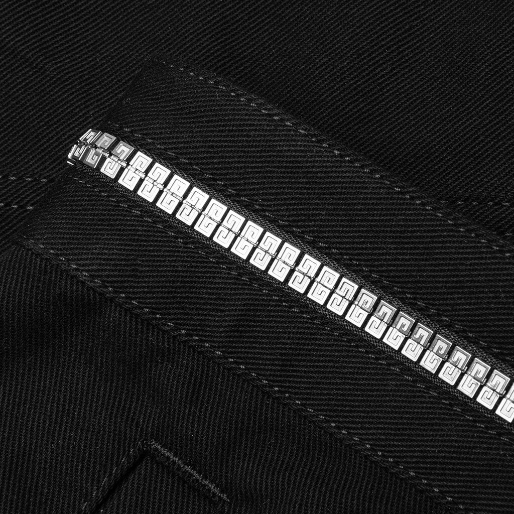 GIVENCHY CLASSIC FIT 4G ZIP & RIVET DENIM JACKET - BLACK - 5