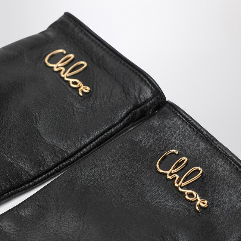 Chloé Chloé Iconic Black Leather Gloves Women - 2
