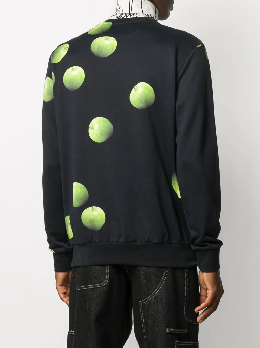 apple-print cotton sweatshirt - 4