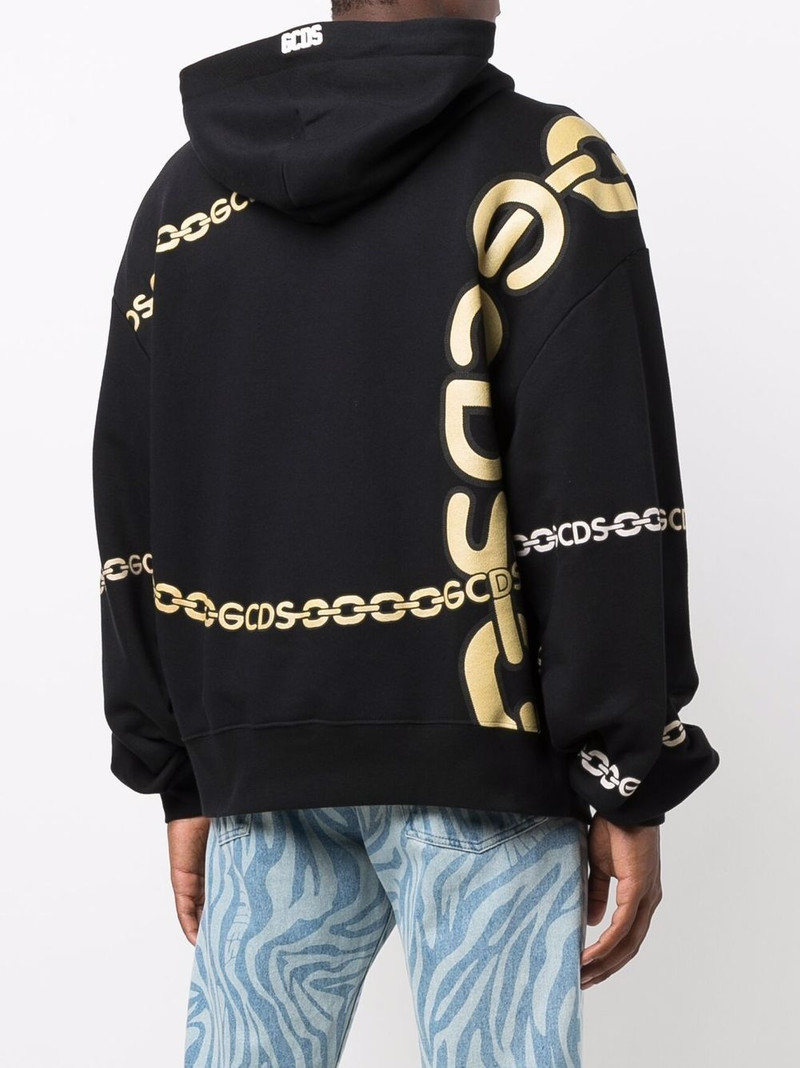 chain-link logo-print hoodie 4