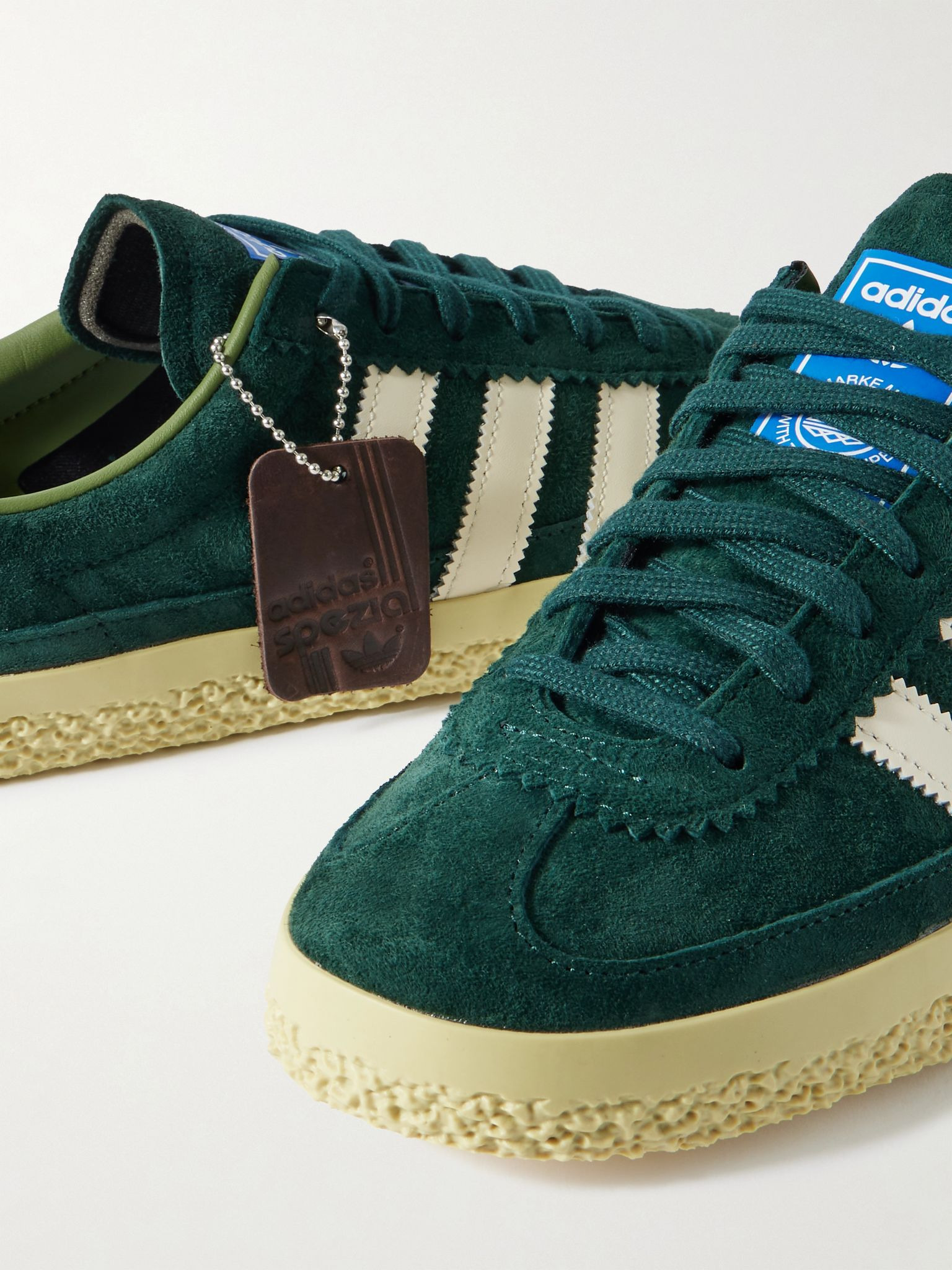 Roelee SPZL Leather-Trimmed Suede Sneakers Green - 5