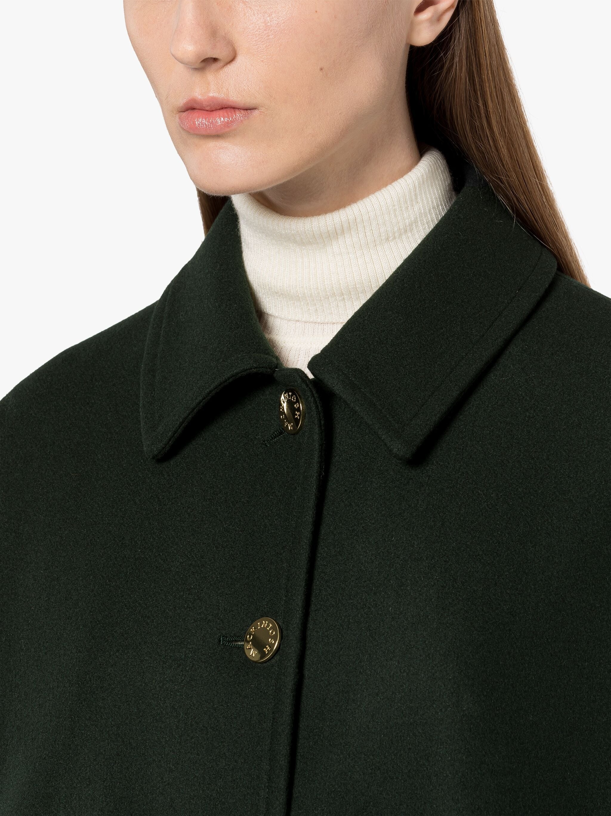 HUMBIE DARK GREEN WOOL OVERCOAT - 5
