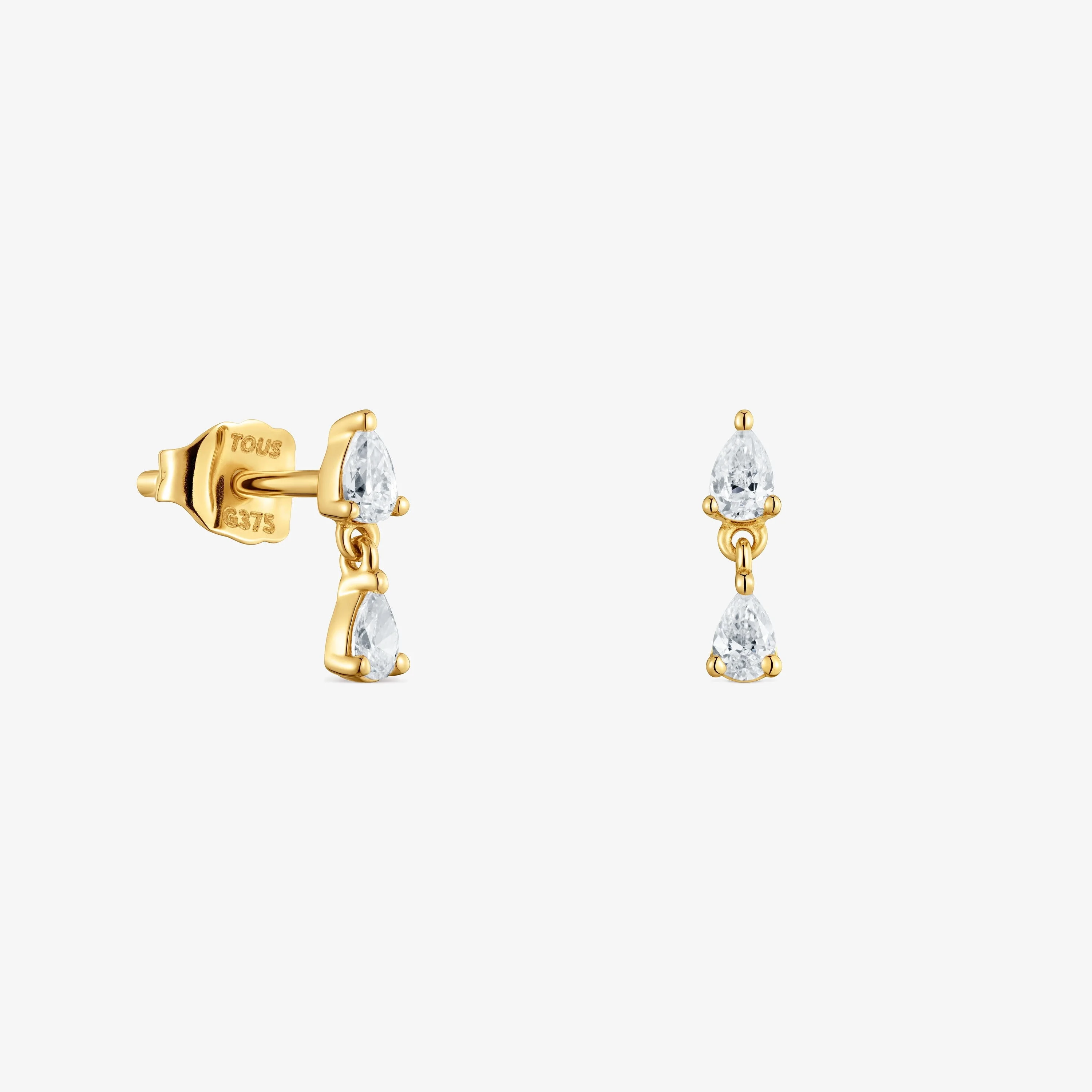 Short 9kt gold and lab-grown diamond Earrings TOUS Irisé LGD - 1