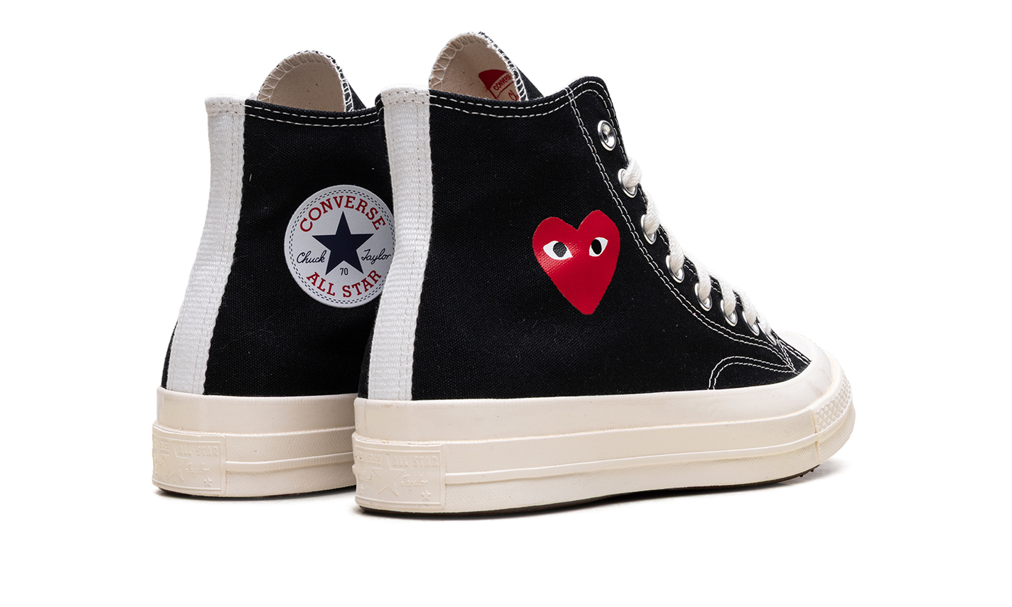 Chuck Taylor All Star 70 High "Comme des Garcons PLAY - Small Red Heart Black" - 3