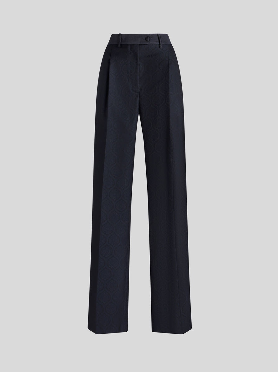 JACQUARD FABRIC TROUSERS - 1