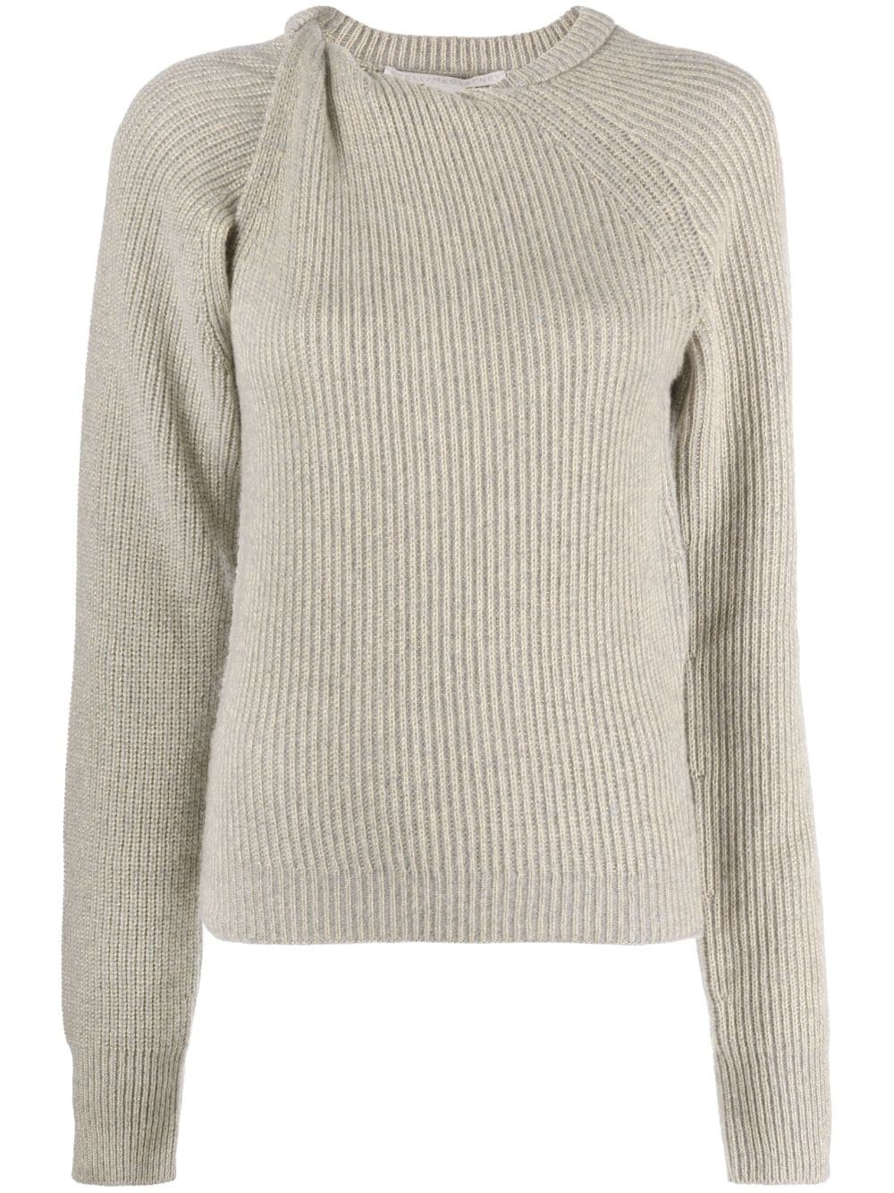 twist-detail ribbed jumper - 1