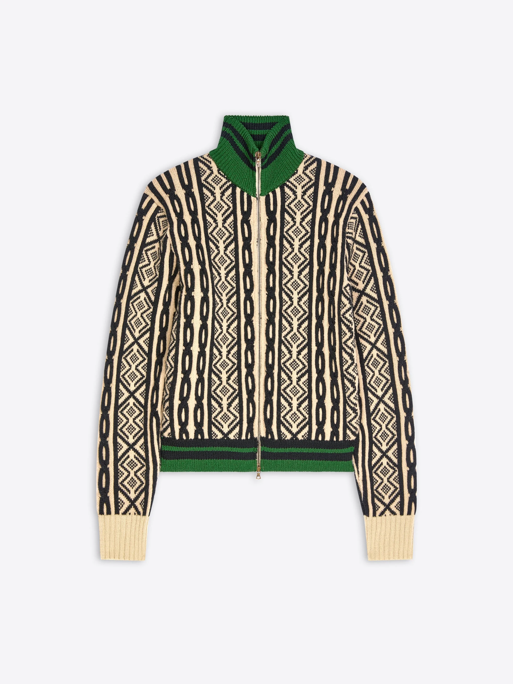 ZIPPED WOOL CARDIGAN - 1