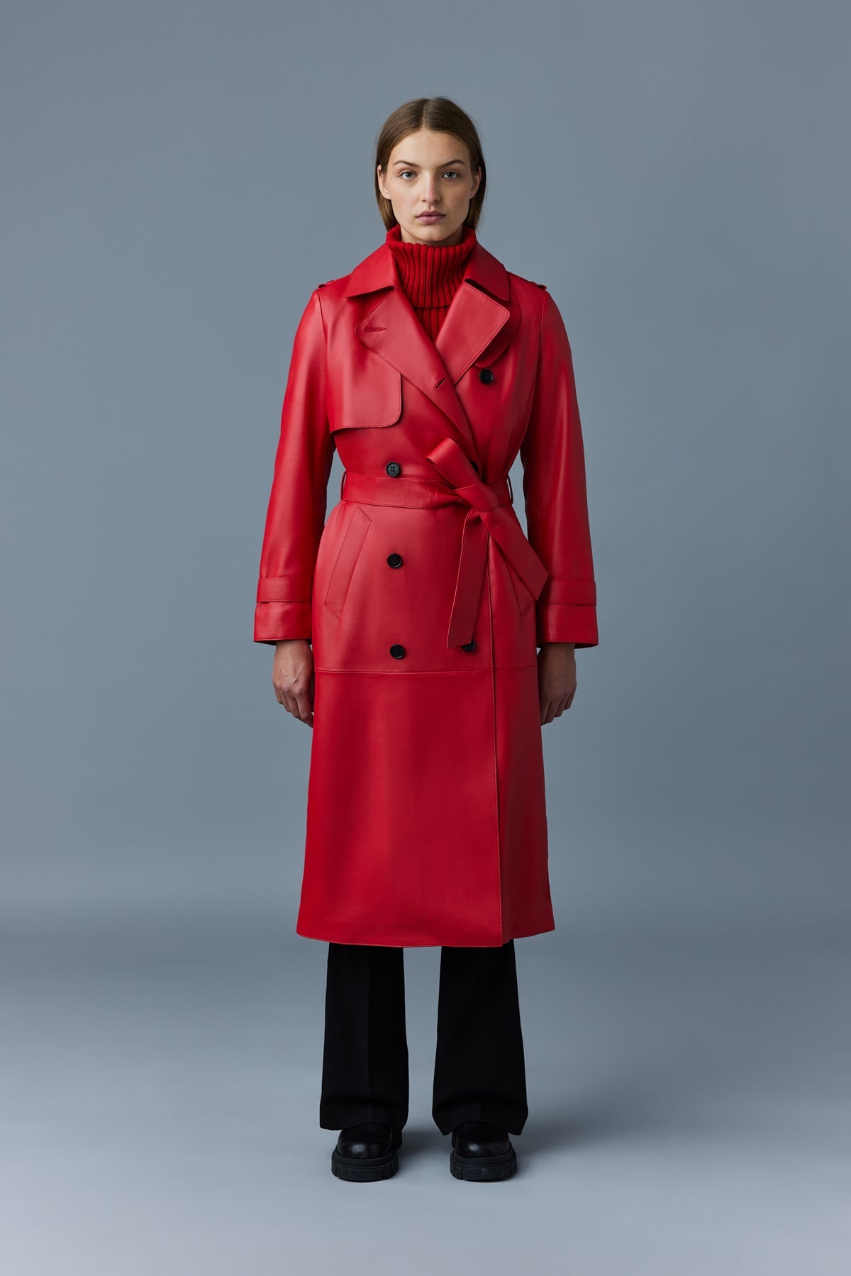 GAEL-V Maxi Leather Trench Coat - 2