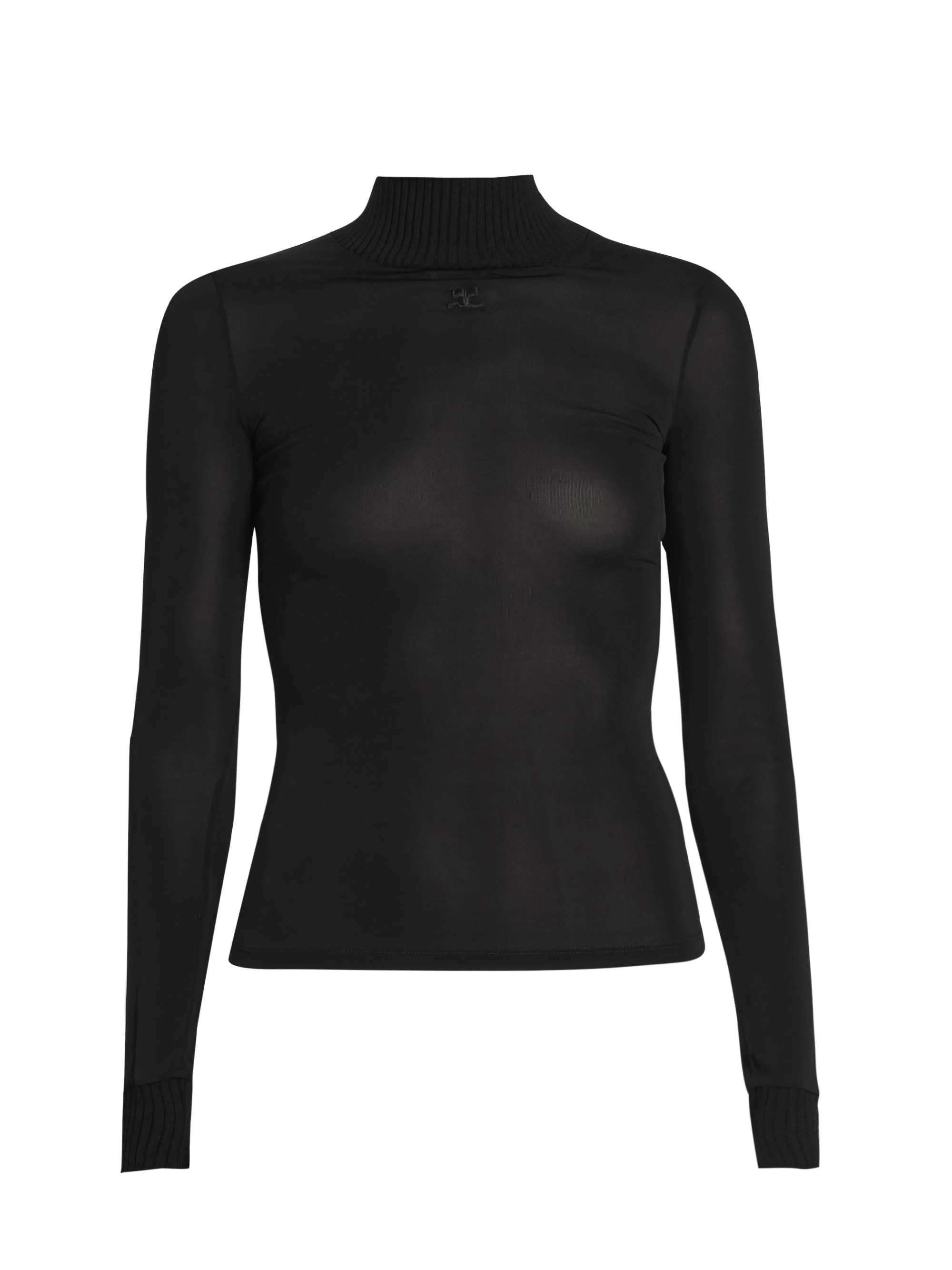 Women's Reedition 2nd Skin Sheer Turtleneck Top - Black - 1