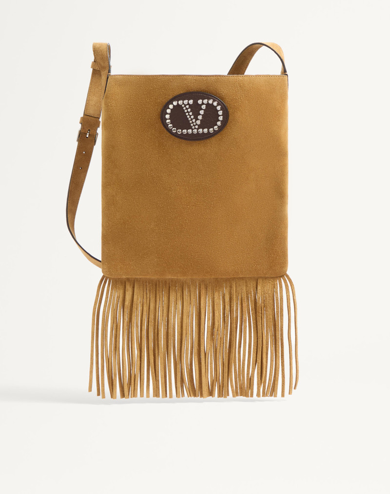 VALENTINO GARAVANI NELLCÔTE SUEDE SHOULDER BAG WITH FRINGES 1