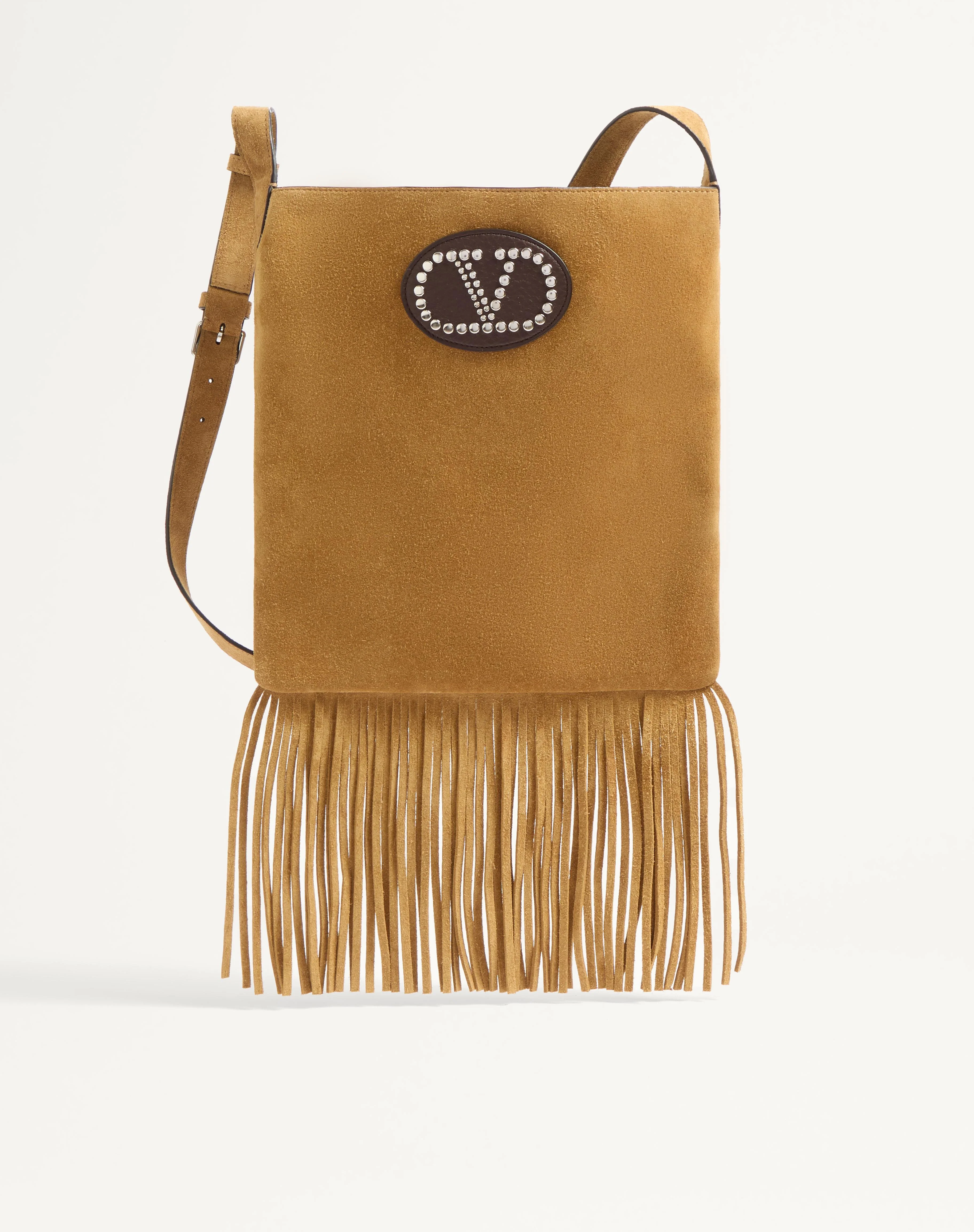 VALENTINO GARAVANI NELLCÔTE SUEDE SHOULDER BAG WITH FRINGES - 1