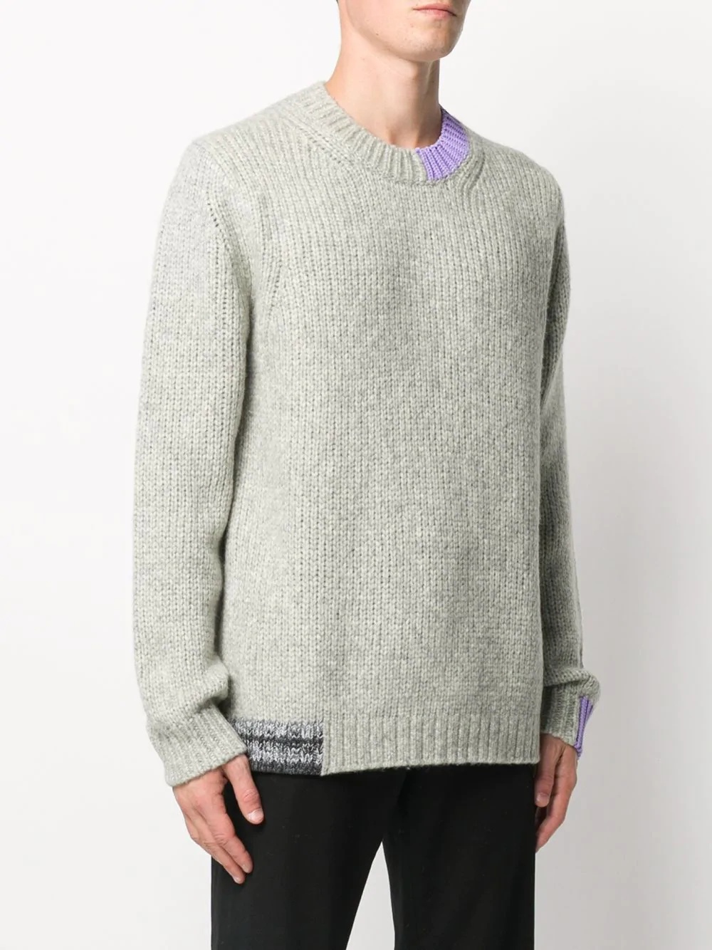 contrast collar jumper - 3