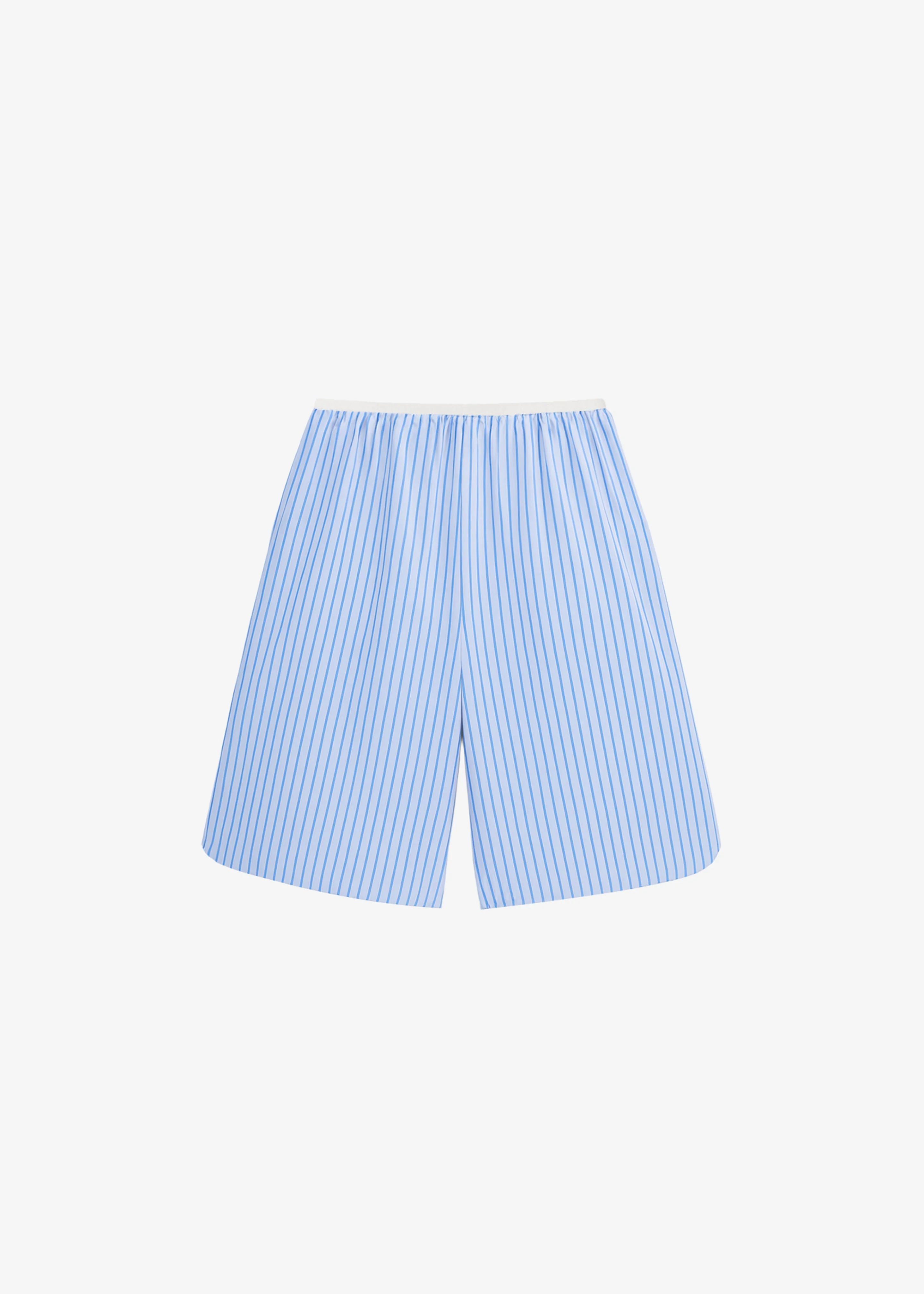 Elyn Cotton Bermuda Shorts - Blue/White Stripe - 1