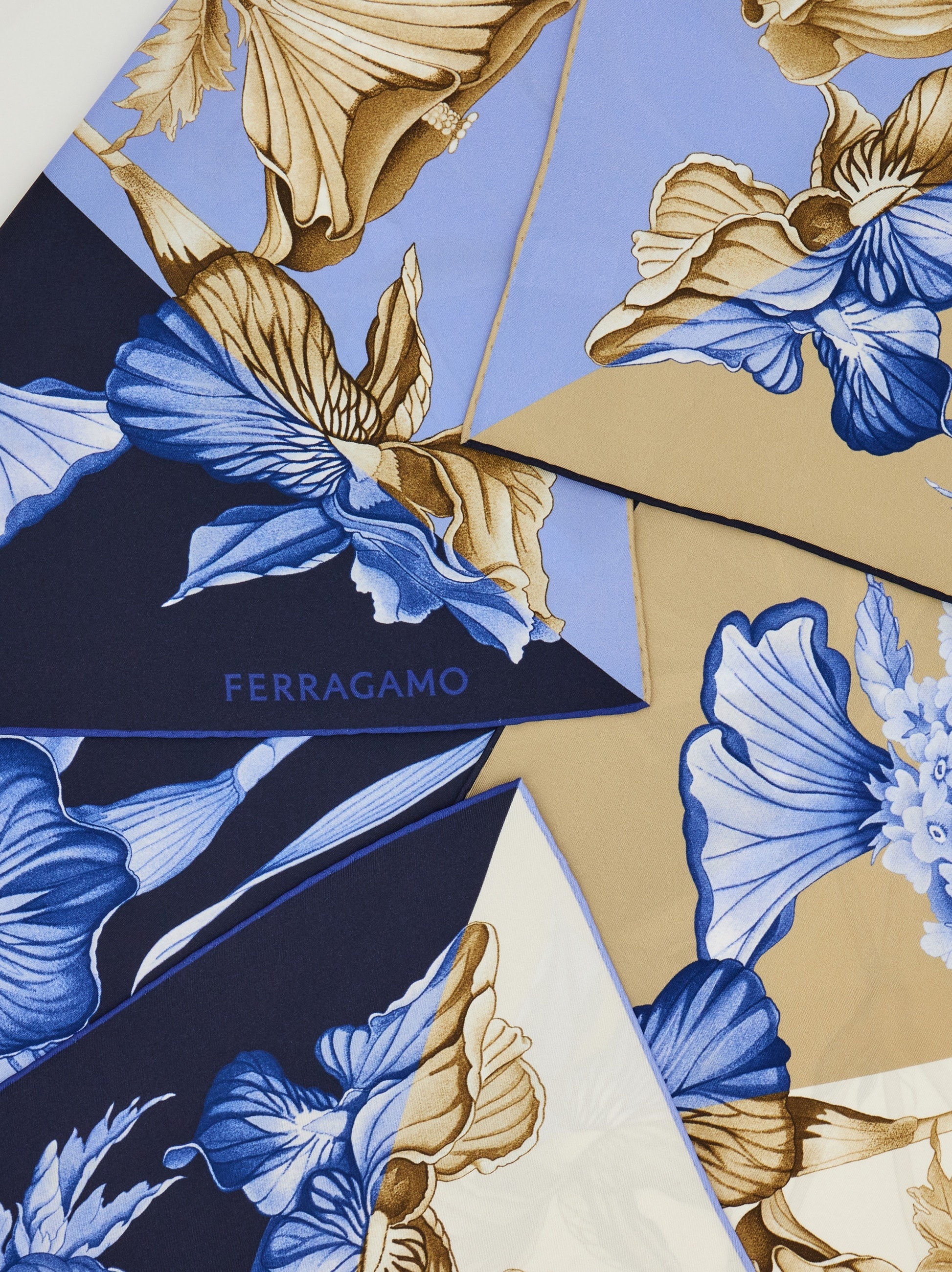 Hydrangea print silk scarf 2