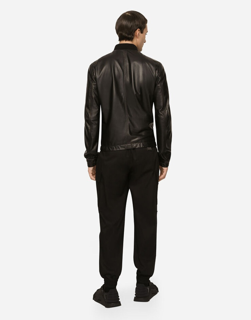 Dolce & Gabbana Leather jacket with branded tag outlook
