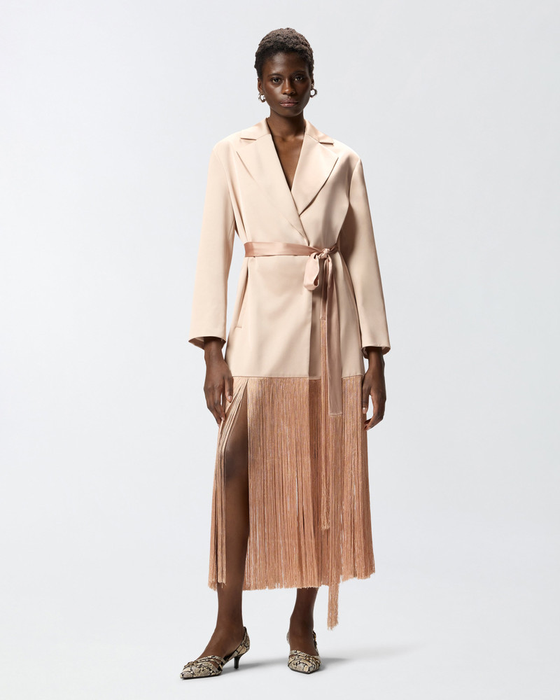 SATIN TRENCH COAT WITH FRINGING 4