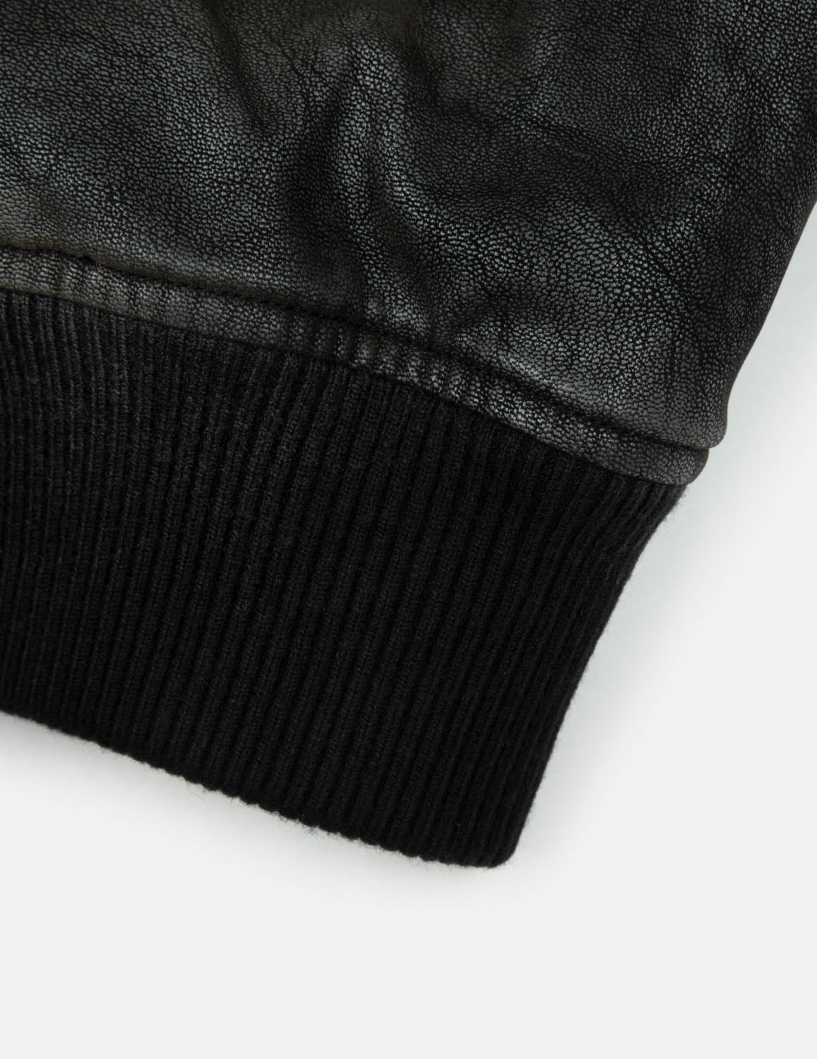 Hooded Grain Pattern Regular Fit Leather Bomber Jacket - 11