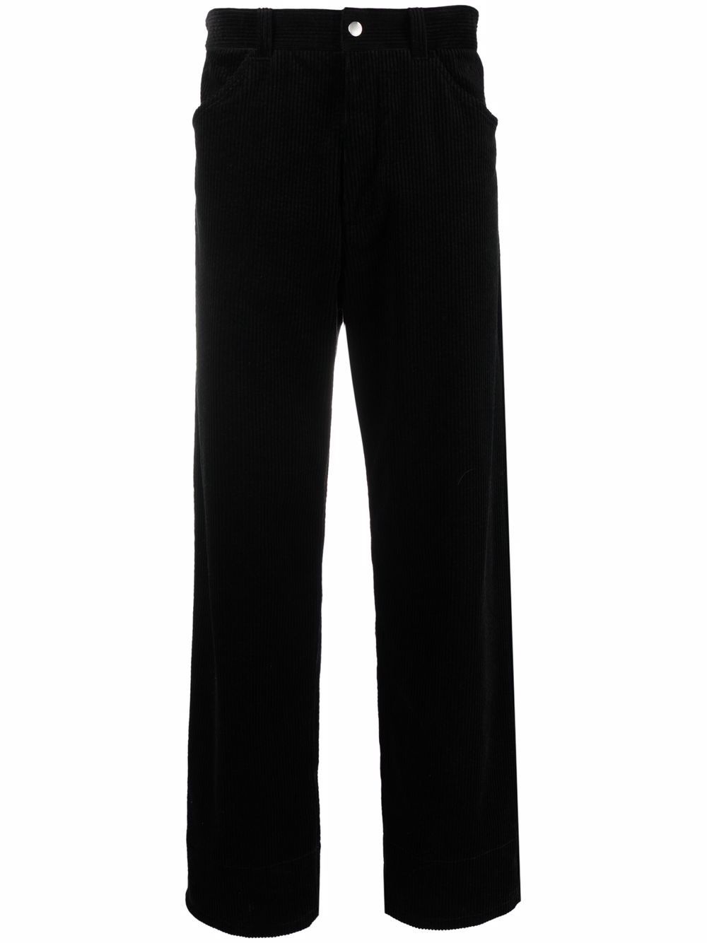 straight leg corduroy trousers - 1