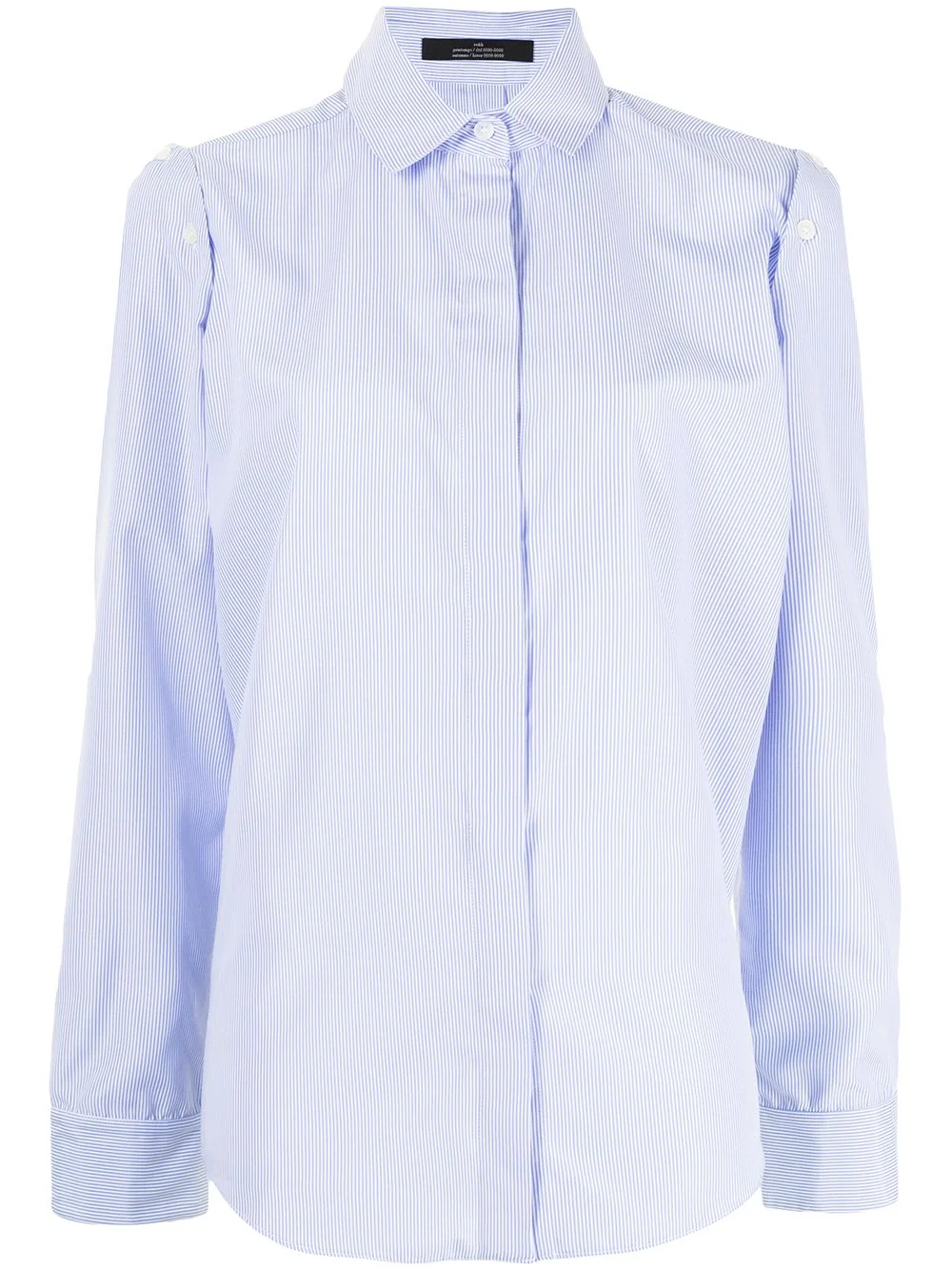 pinstripe-print tailored long-sleeve shirt - 1