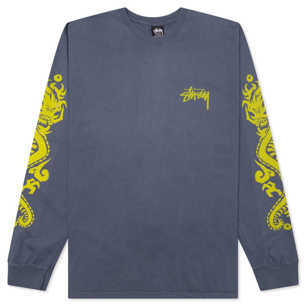 DRAGONS PIG. DYED L/S TEE - INDIGO - 1