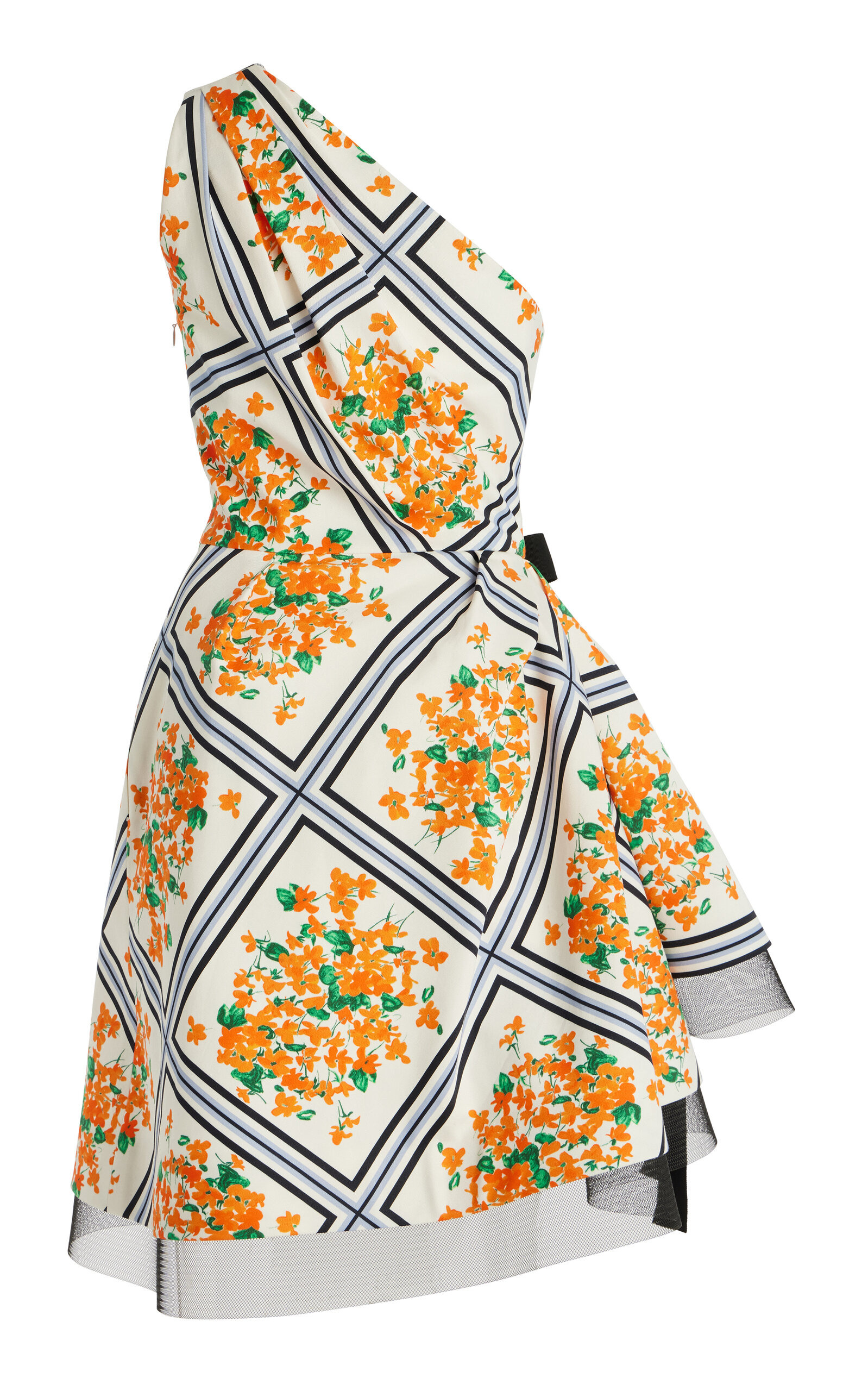 Asymmetric Cotton Faille Mini Dress multi - 5