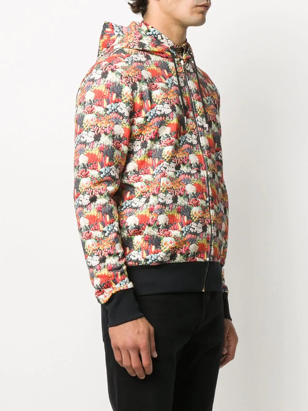 floral print zip cardigan - 3